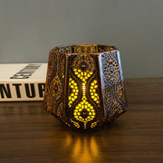 Vintage hollow pattern iron Ramadan candlestick