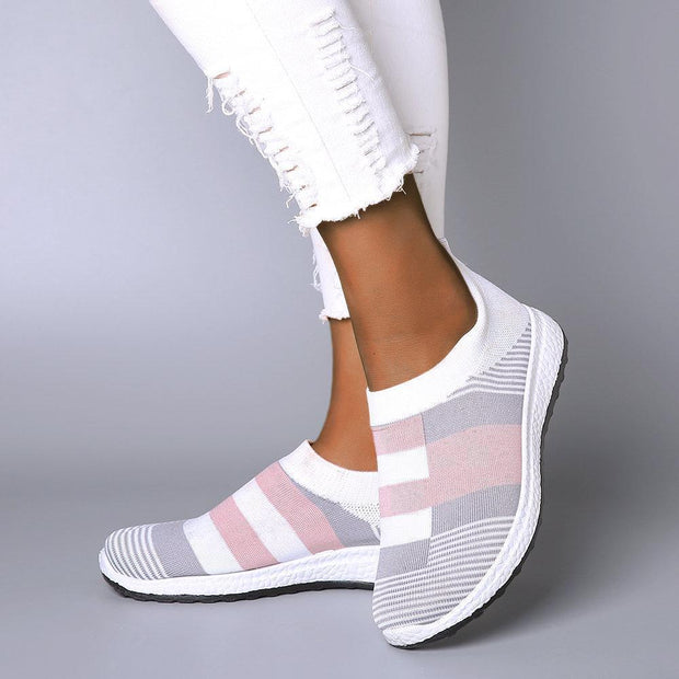 Women's Comfy Color Block Slip-on Sneakers