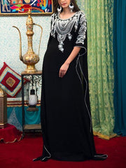 Black elegant decor women full-length dress