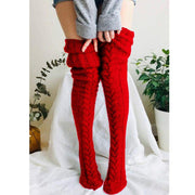 Winter knitting women pure color stockings