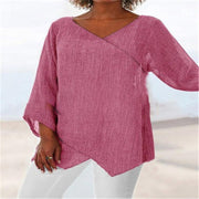 Five colors women cotton&linen irregular bottom top