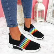 Rainbow color women casual breathable sport shoes