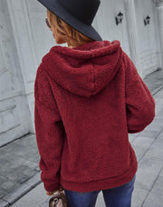 Button thick women hoodie