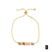 Golden women adjustable color rhinestone bracelet