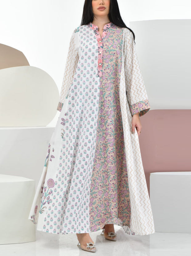 Ramadan floral long-sleeved dress