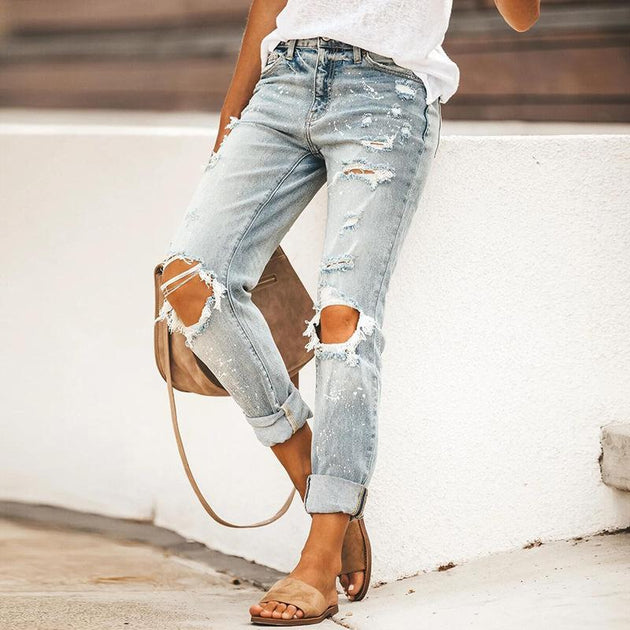 Summer straight-leg ripped jeans – Iount