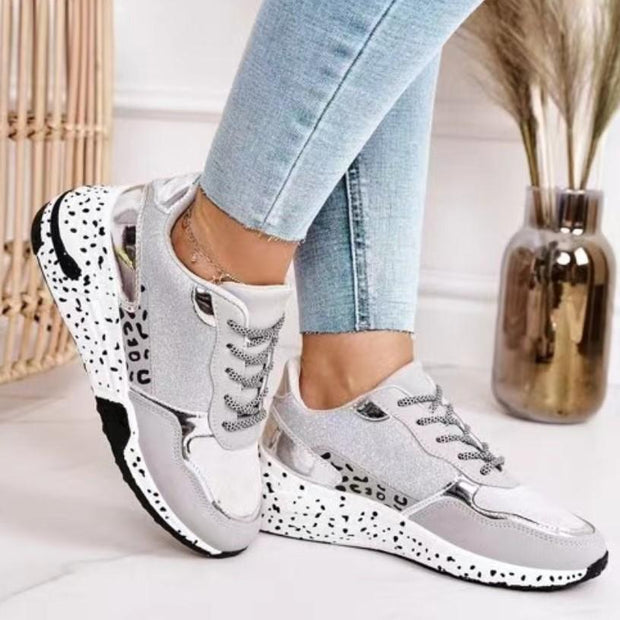 Leisure women leopard pattern sport shoes