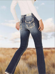 Gradient color women leisure jeans