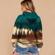 Forest printed loose hoodie