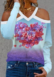 Halter Happy Valentine's Day printed shirt