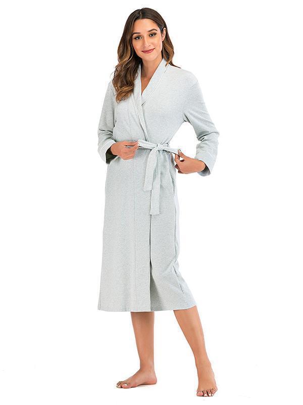 Comfortable belt long-sleeved pajamas