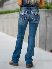Straight high waist blue jeans