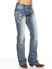 Slim embroidery women jeans