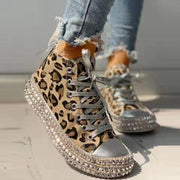 Casual leopard printed strappy shoes